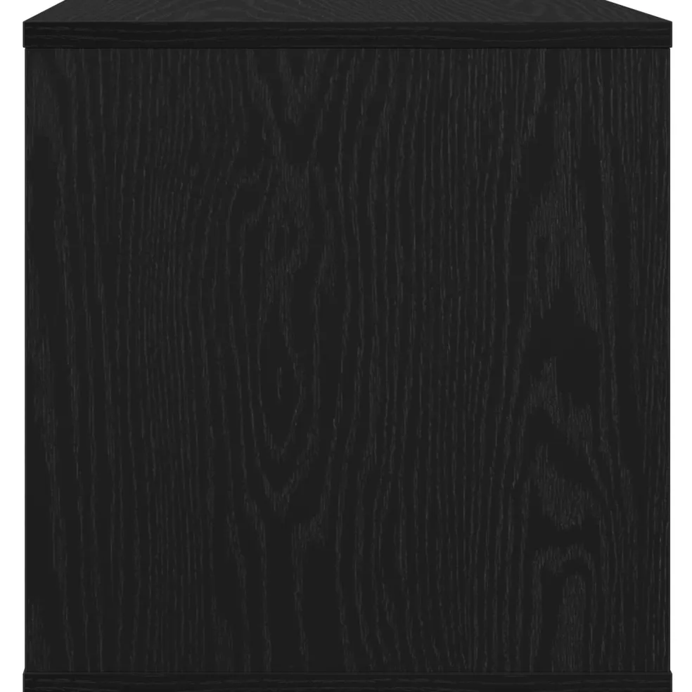 vidaXL Vinyl Album Doos Zwart eiken 37 x 36,5 x 38 cm Bewerkt hout