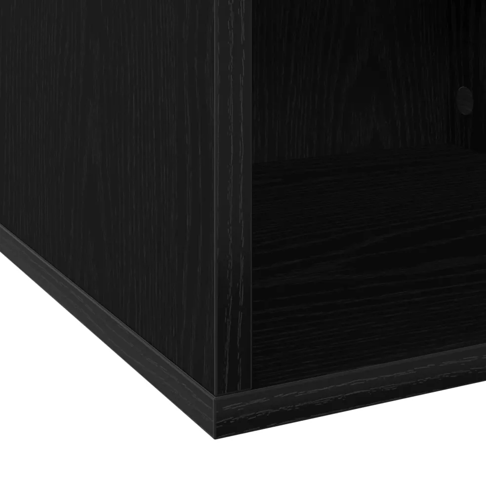 vidaXL Vinyl Album Doos Zwart eiken 37 x 36,5 x 38 cm Bewerkt hout