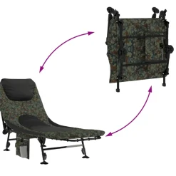 vidaXL Visbed met verstelbare modderpoten inklapbaar camouflage