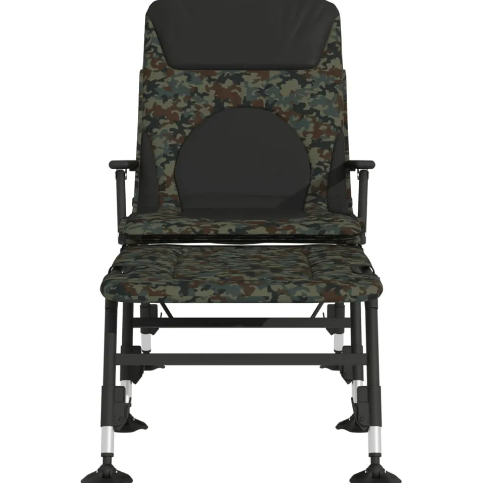 vidaXL Visbed met verstelbare modderpoten inklapbaar camouflage