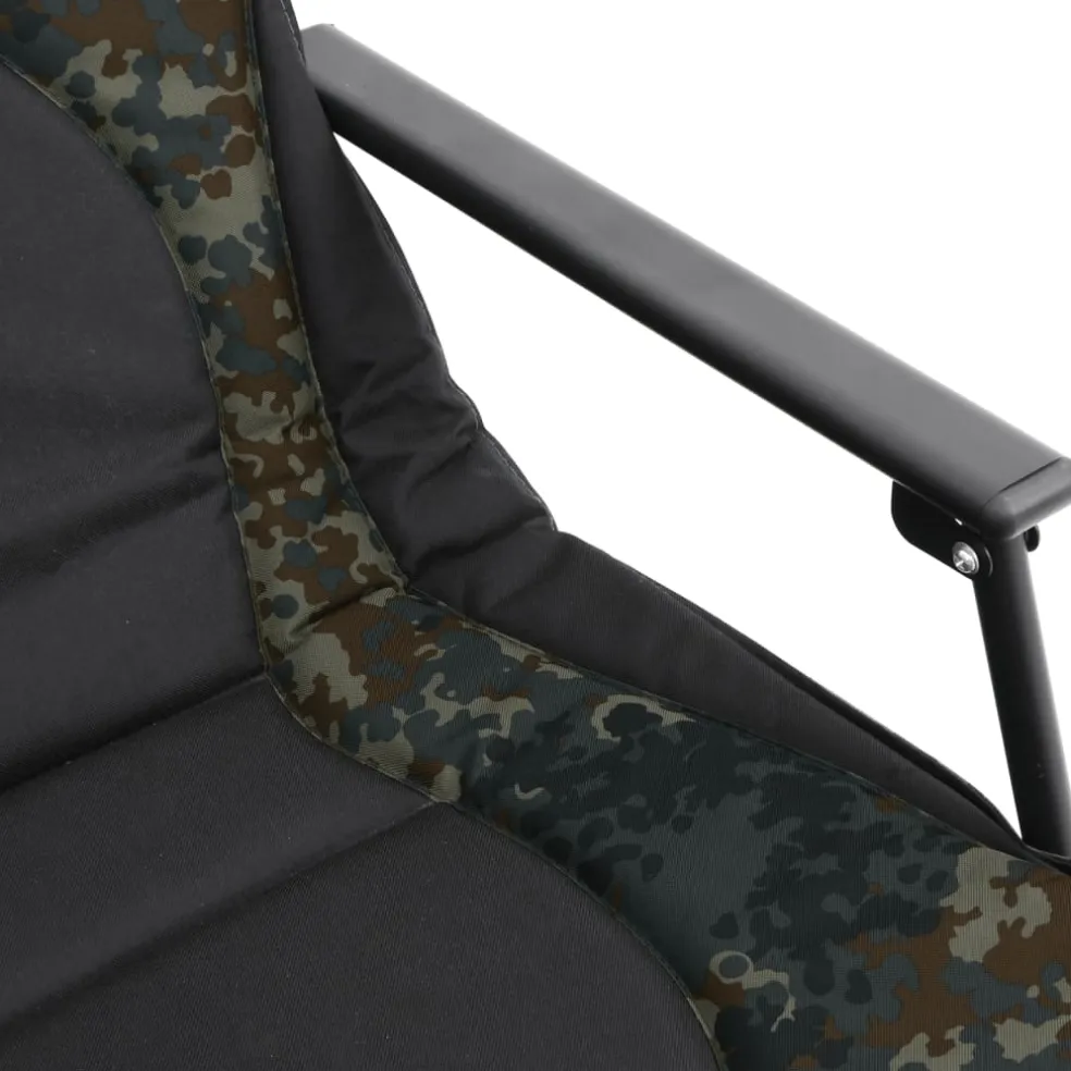 vidaXL Visbed met verstelbare modderpoten inklapbaar camouflage