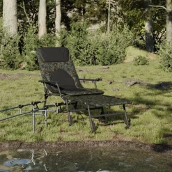 vidaXL Visbed met verstelbare modderpoten inklapbaar camouflage