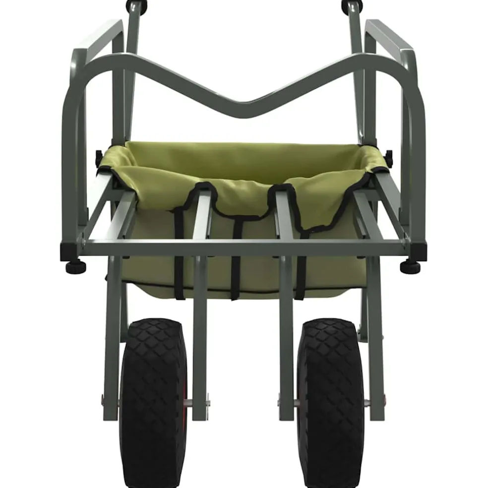 vidaXL Viskar met 2 wielen gepoedercoat staal groen