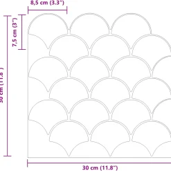vidaXL Vis schaal tegel 10 st Wit 30 x 30 cm Polyurethaan en PET