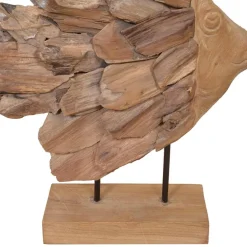 vidaXL Vissenbeeld 40x12x57 cm teakhout