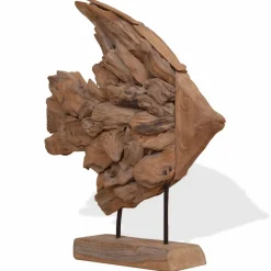 vidaXL Vissenbeeld 40x12x57 cm teakhout