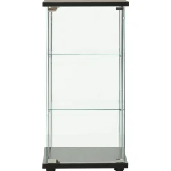 vidaXL Vitrinekast gehard glas zwart