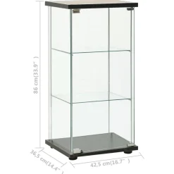 vidaXL Vitrinekast gehard glas zwart