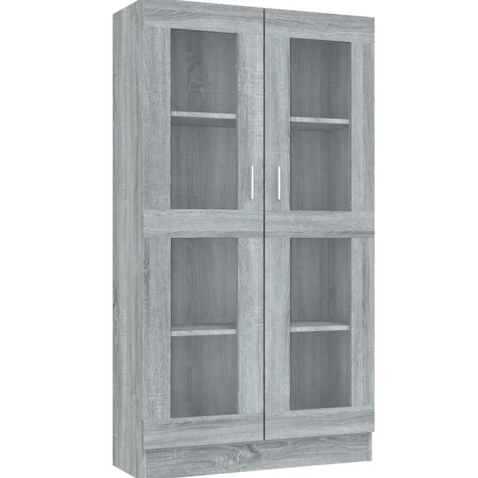 vidaXL Vitrinekast 82,5x30,5x150 cm bewerkt hout grijs sonoma eiken