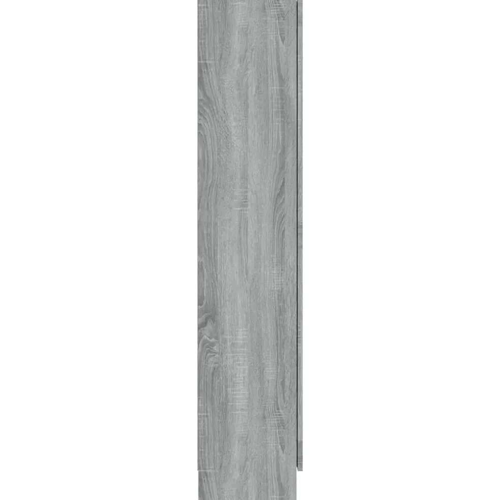 vidaXL Vitrinekast 82,5x30,5x150 cm bewerkt hout grijs sonoma eiken