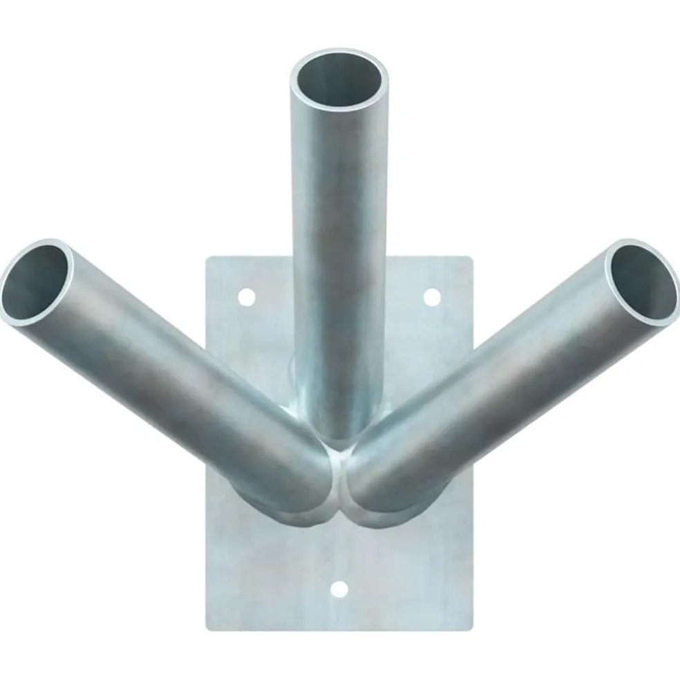 vidaXL Vlaggen Mast Houder Zilver 10,5 x 7,5 x 0,2 cm Staal