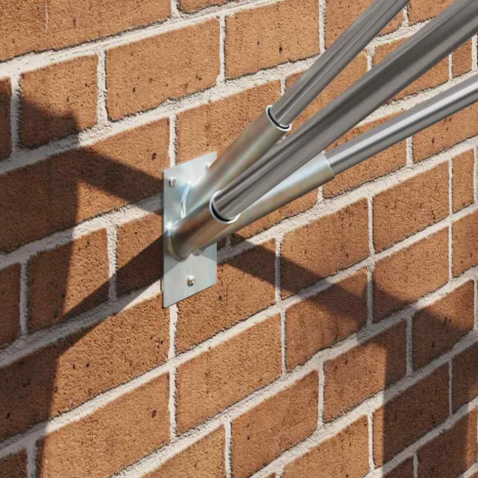 vidaXL Vlaggen Mast Houder Zilver 10,5 x 7,5 x 0,2 cm Staal