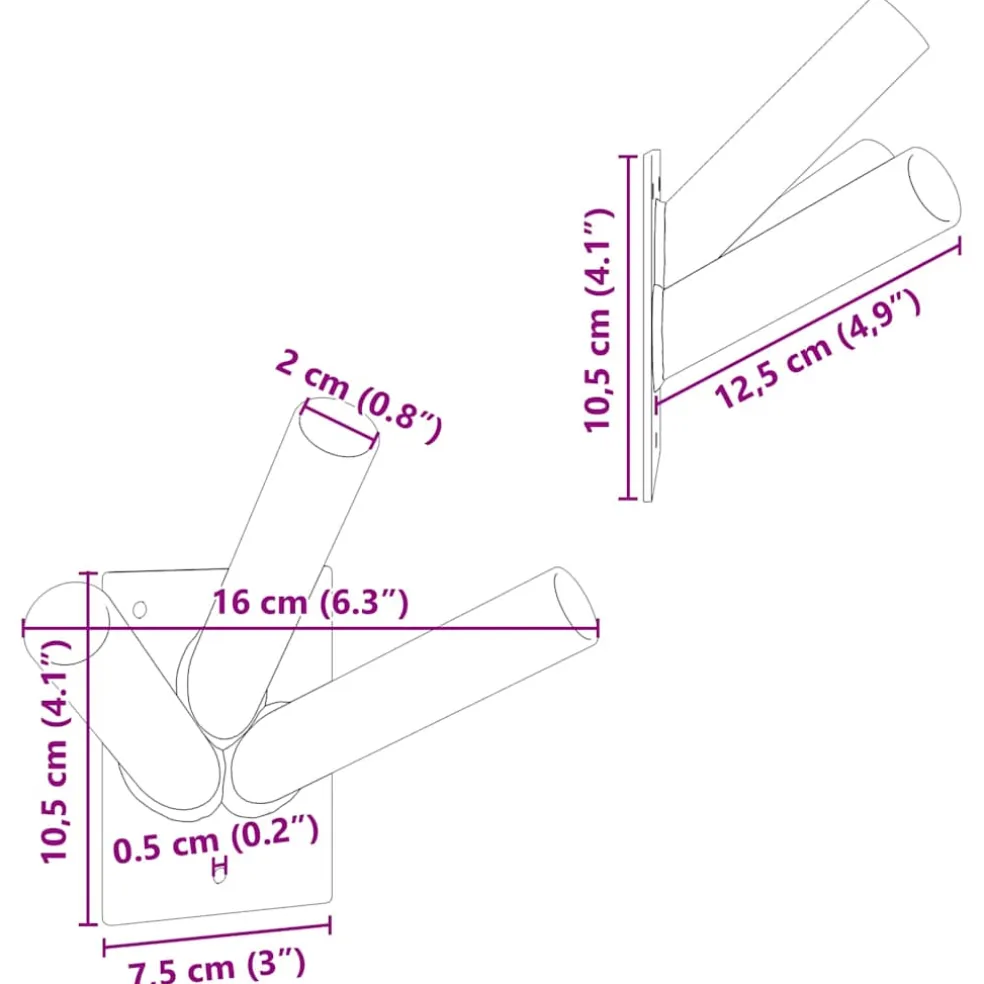 vidaXL Vlaggen Mast Houder Zilver 10,5 x 7,5 x 0,2 cm Staal
