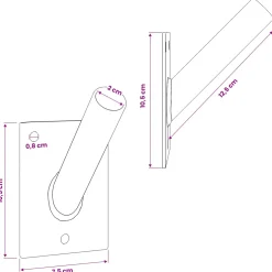 vidaXL Vlaggen Mast Houder Zilver 10,5 x 7,5 x 2,5 cm Staal