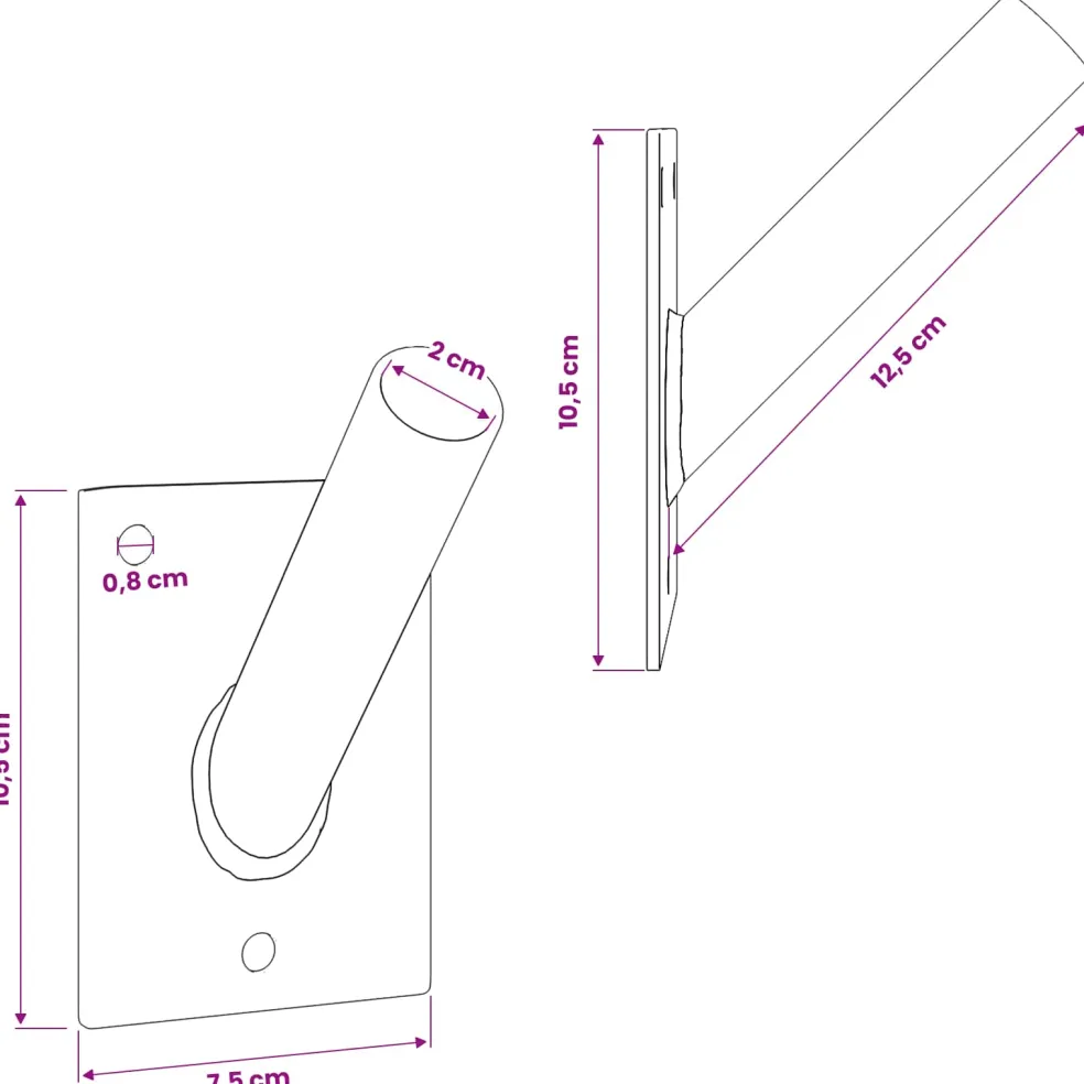 vidaXL Vlaggen Mast Houder Zilver 10,5 x 7,5 x 2,5 cm Staal