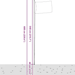 vidaXL Vlag met vlaggenmast België 6,08 m aluminium