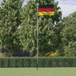 vidaXL Vlag met vlaggenmast Duitsland 6,08 m aluminium