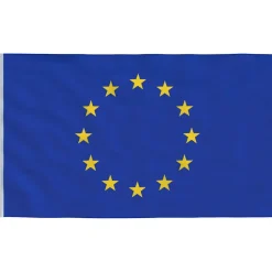 vidaXL Vlag met vlaggenmast Europa 6,08 m aluminium