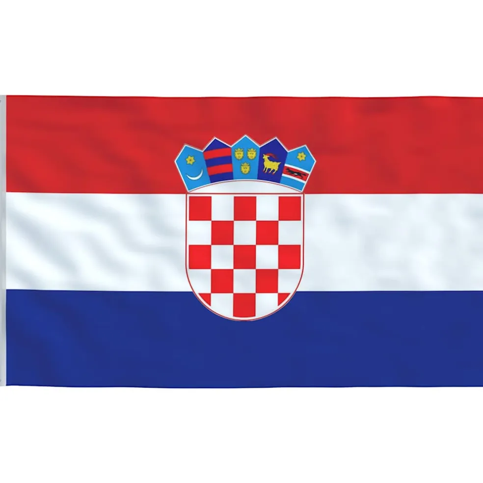 vidaXL Vlag met vlaggenmast Kroatië 6,08 m aluminium