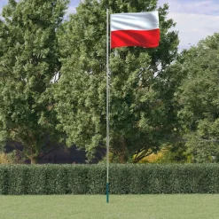 vidaXL Vlag met vlaggenmast Polen 6,08 m aluminium