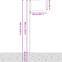 vidaXL Vlag met vlaggenmast Polen 5,5 m aluminium