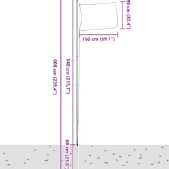 vidaXL Vlag met vlaggenmast Tsjechië 6,08 m aluminium