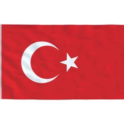 vidaXL Vlag met vlaggenmast Turkije 6,08 m aluminium