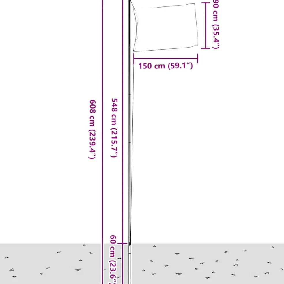 vidaXL Vlag met vlaggenmast Verenigd Koninkrijk 6,08 m aluminium