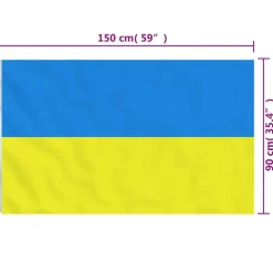 vidaXL Vlag Oekraïne met messing oogjes 90x150 cm