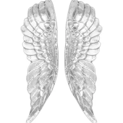 vidaXL Vleugels Beeldhouwwerk 2 st zilver 31 x 5 x 91 cm Aluminium