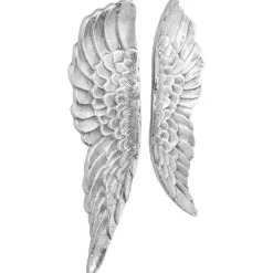 vidaXL Vleugels Beeldhouwwerk 2 st zilver 31 x 5 x 91 cm Aluminium