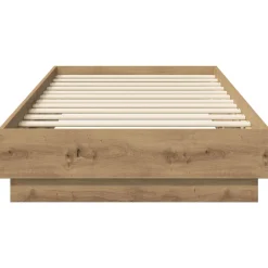 vidaXL Vloerbedframe Artisanaal eiken 80 x 200 cm Bewerkt hout