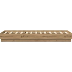 vidaXL Vloerbedframe Artisanaal eiken 80 x 200 cm Bewerkt hout