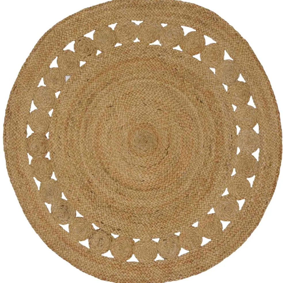vidaXL Vloerkleden Naturel Ø 120 cm Jute