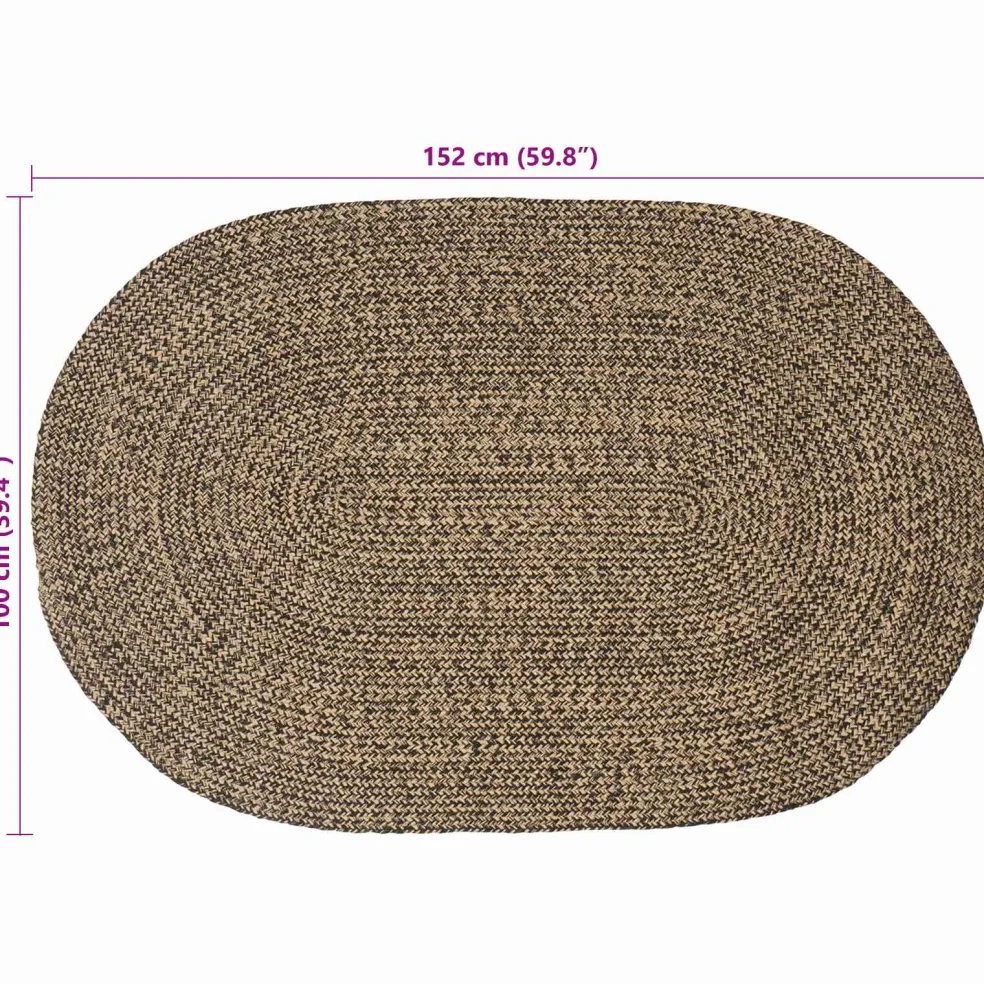 vidaXL Vloerkleden Zwart 100 x 152 cm Jute