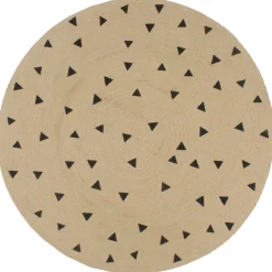 vidaXL Vloerkleed handgemaakt met driehoek print 90 cm jute