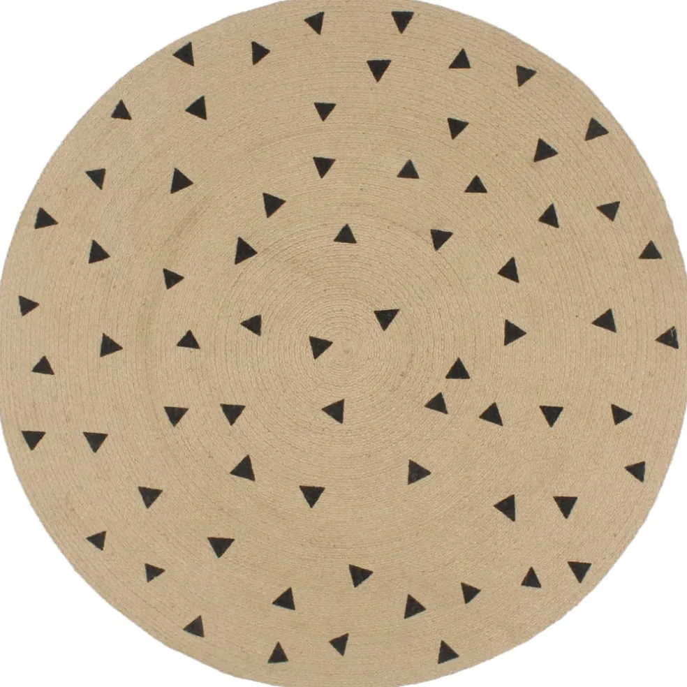 vidaXL Vloerkleed handgemaakt met driehoek print 90 cm jute