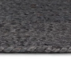 vidaXL Vloerkleed handgemaakt 90 cm jute zwart en naturel