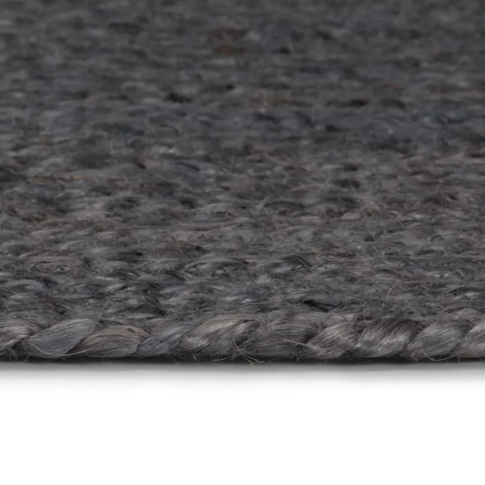 vidaXL Vloerkleed handgemaakt rond 90 cm jute donkergrijs