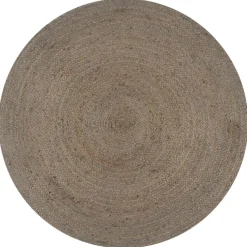 vidaXL Vloerkleed handgemaakt rond 90 cm jute grijs