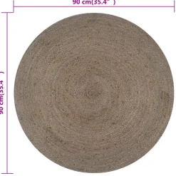 vidaXL Vloerkleed handgemaakt rond 90 cm jute grijs