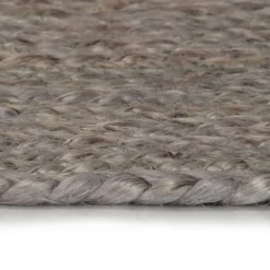 vidaXL Vloerkleed handgemaakt rond 90 cm jute grijs