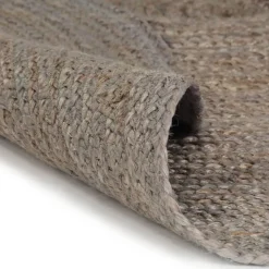 vidaXL Vloerkleed handgemaakt rond 90 cm jute grijs