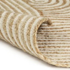 vidaXL Vloerkleed handgemaakt met spiraal ontwerp 90 cm jute wit