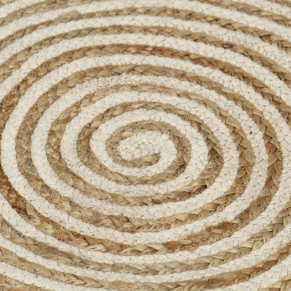 vidaXL Vloerkleed handgemaakt met spiraal ontwerp 90 cm jute wit