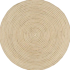 vidaXL Vloerkleed handgemaakt met spiraal ontwerp 90 cm jute wit