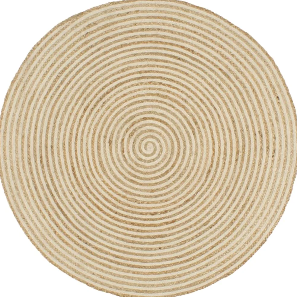 vidaXL Vloerkleed handgemaakt met spiraal ontwerp 90 cm jute wit