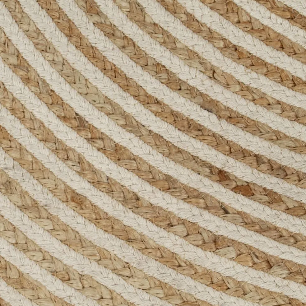 vidaXL Vloerkleed handgemaakt met spiraal ontwerp 90 cm jute wit