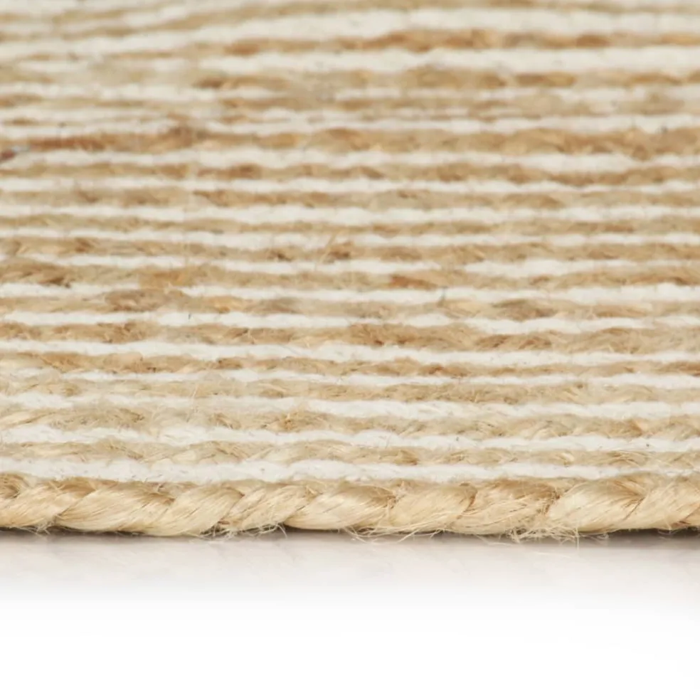vidaXL Vloerkleed handgemaakt met spiraal ontwerp 90 cm jute wit