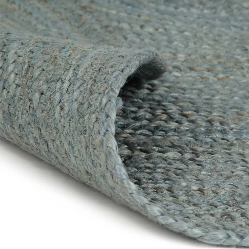 vidaXL Vloerkleed handgemaakt rond 90 cm jute olijfgroen
